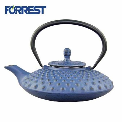 wholesale Colored cast iron tetsubin teapot blue hobnail japanese cast iron tea kettle