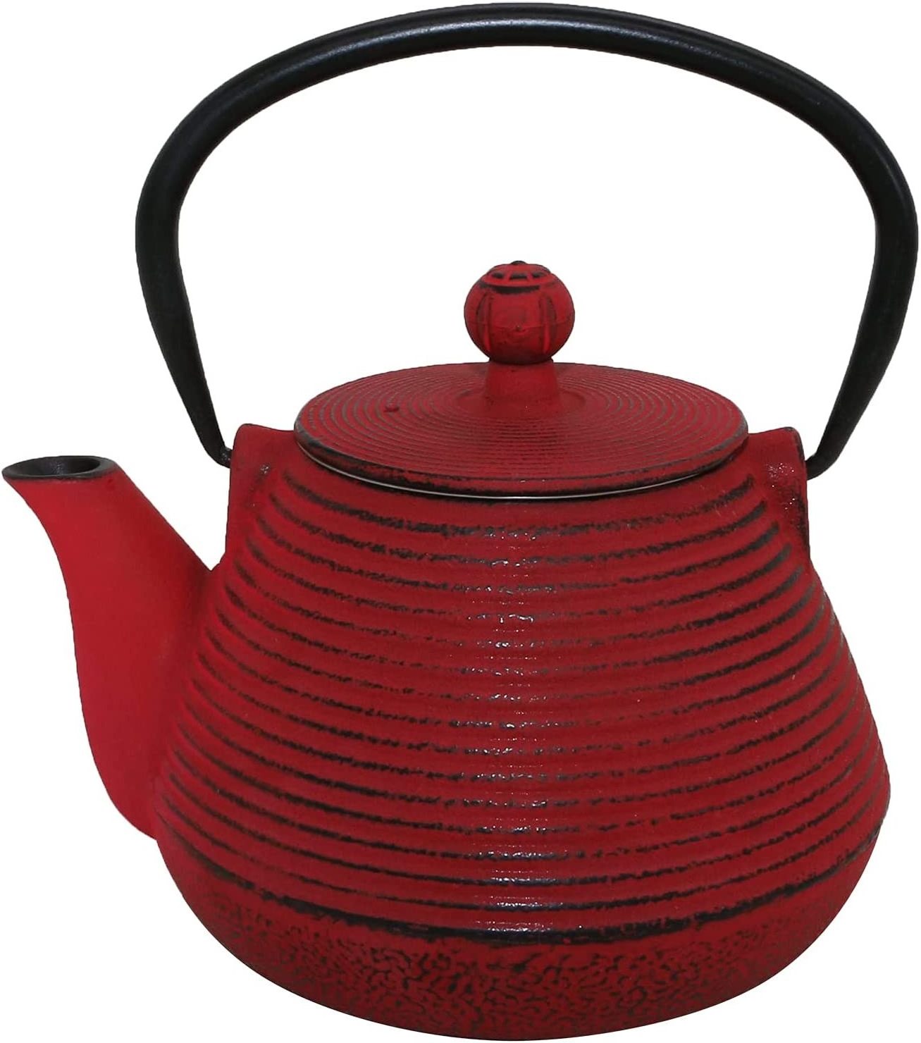 20-Ounce Black Teapot Kettle Old Dutch Cast Iron Teapot Japanese Enameled Tea Pot with Infuser for Loose Leaf