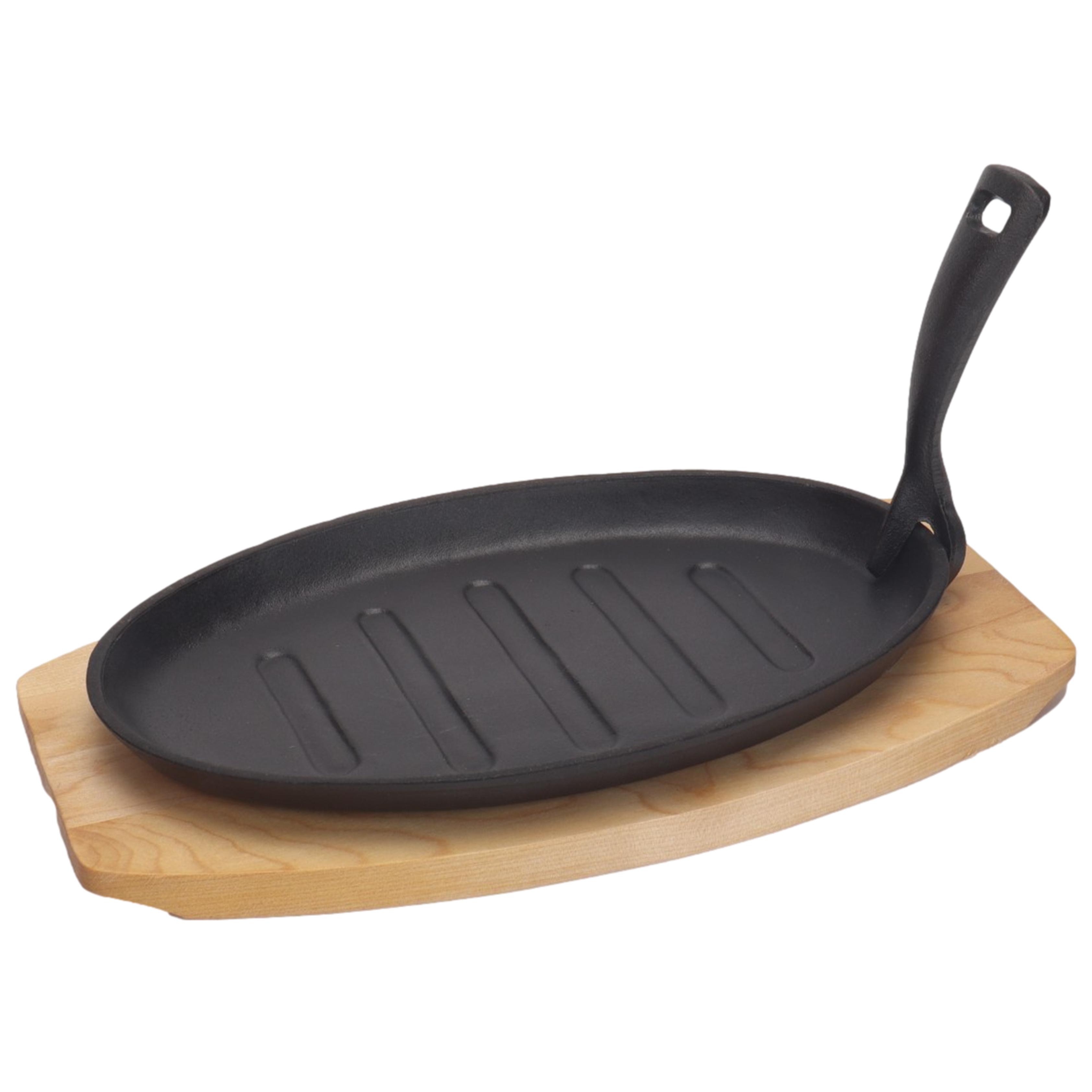 Factory direct high quality wholesale cast iron sizzling pan preseasoned cast iron frying pan fajita pan with removable handle