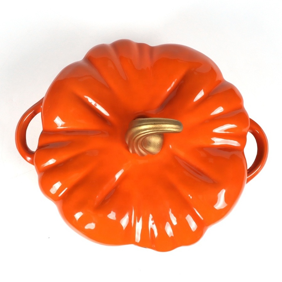 Enameled Coating Cooking Pots High Quality Kitchenware Dutch Oven  Cast iron Pumpkin Casserole