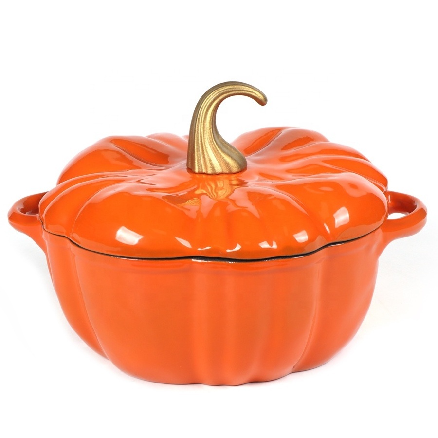 Enameled Coating Cooking Pots High Quality Kitchenware Dutch Oven  Cast iron Pumpkin Casserole