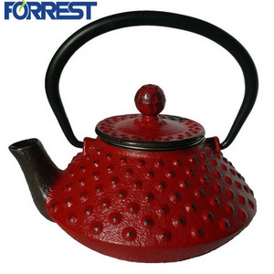 wholesale Colored cast iron tetsubin teapot blue hobnail japanese cast iron tea kettle