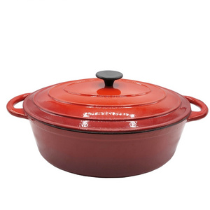 5L Covered Casserole Dish 20cm 24cm Mini Small Cast Iron Enameled Cookware Oval Dutch Cooking Pot With Lid