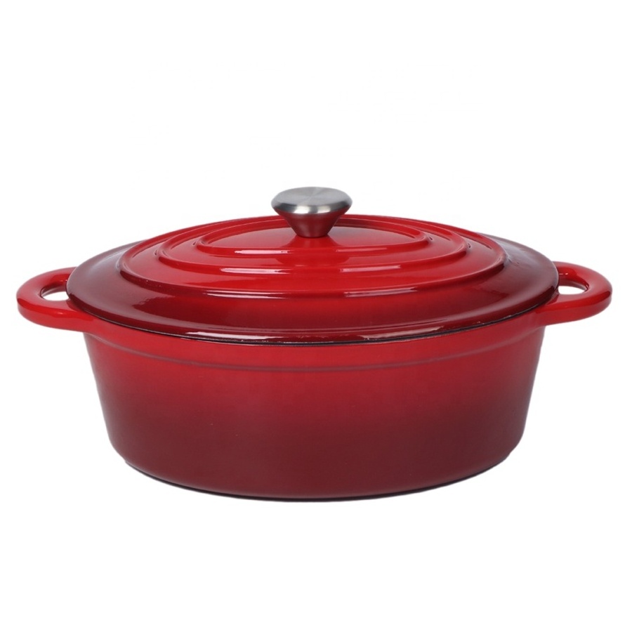 5L Covered Casserole Dish 20cm 24cm Mini Small Cast Iron Enameled Cookware Oval Dutch Cooking Pot With Lid