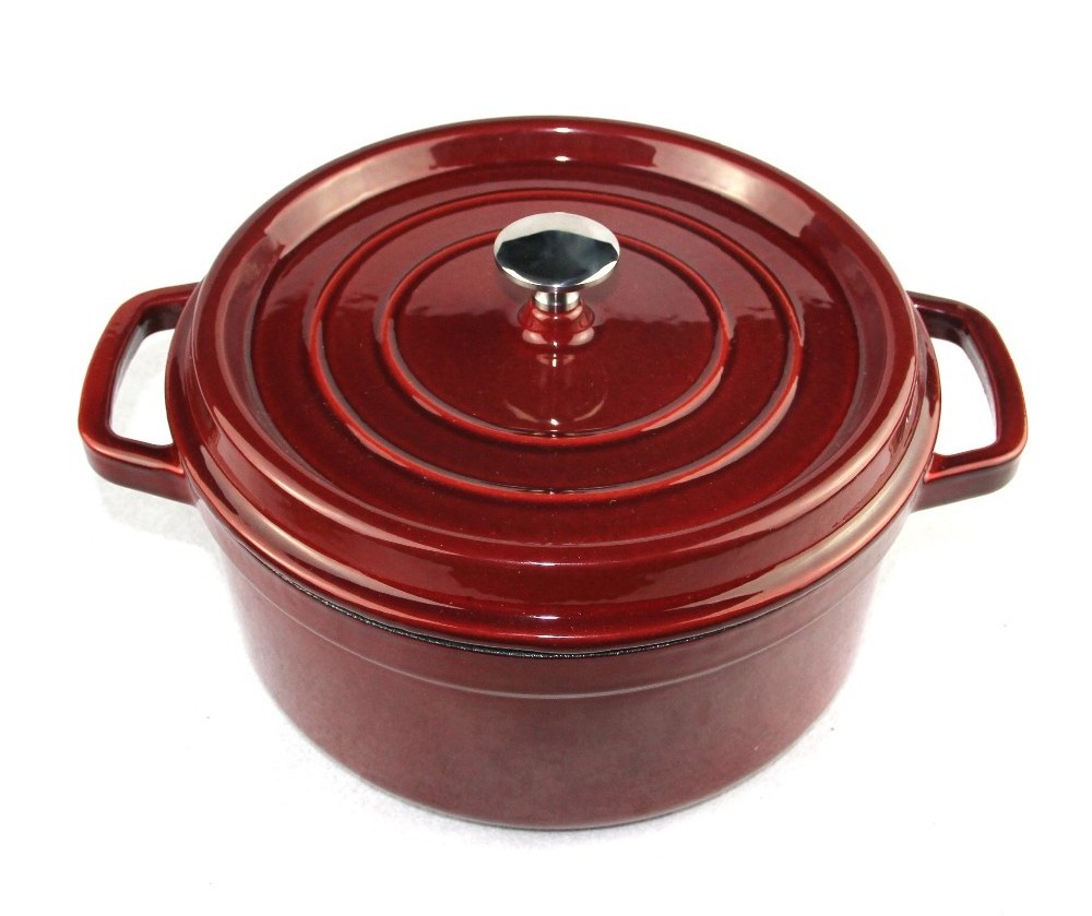 china hot sale cast iron pot enamel coating dutch oven cooking pots 3L capacity casserole dish