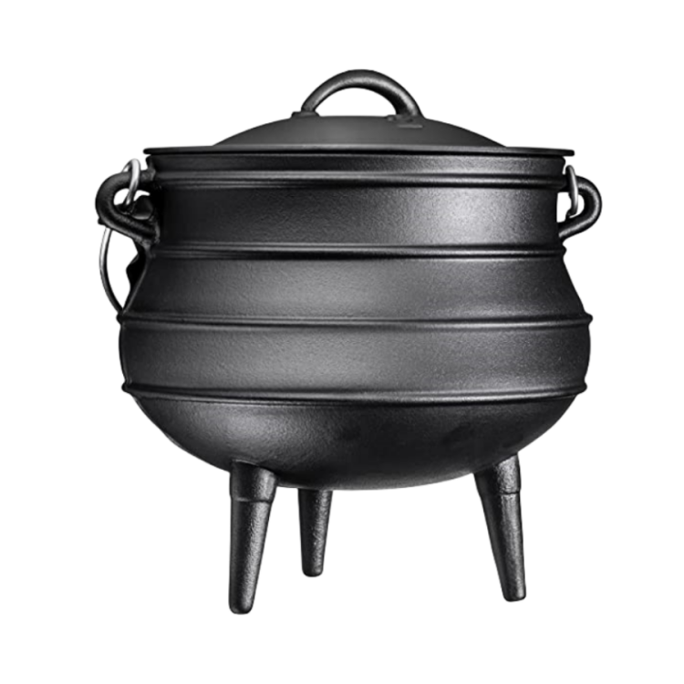 Outdoor Cookware Pre-seasoned 3 Legs Cast Iron African Cooking Cauldrons Soup Potjie Pot For Sale