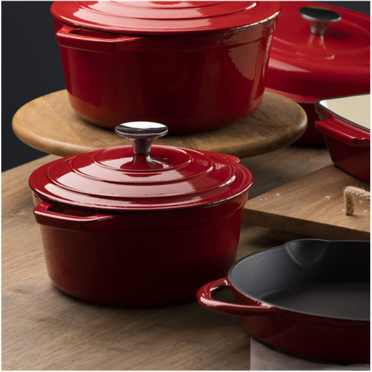 Kitchenware Set Enameled Cast Iron Dutch Oven Casserole Cooking Pot Cookware Set