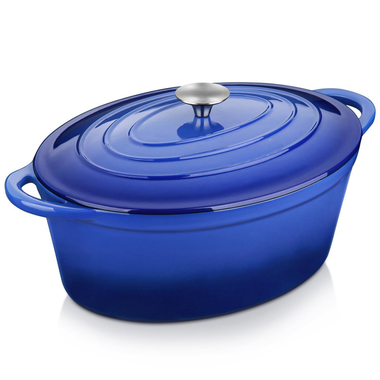 Hot Sales Cast Iron Dutch Oven With  Enamel Coating Non Stick Enameled Oval Dutch Oven Pot Casserole with Lid