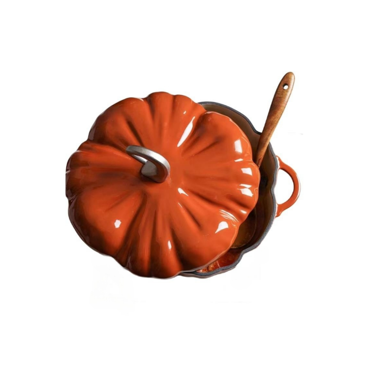 Home Kitchen 2023 Cookware Enameled Pumpkin Shaped Casserole Cast Iron Soup Stock Pots