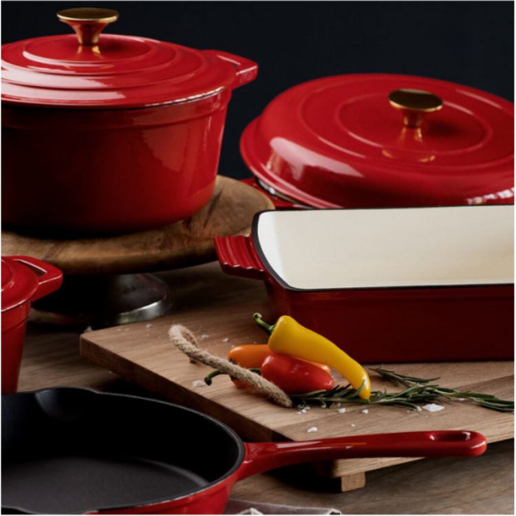 Kitchenware Set Enameled Cast Iron Dutch Oven Casserole Cooking Pot Cookware Set