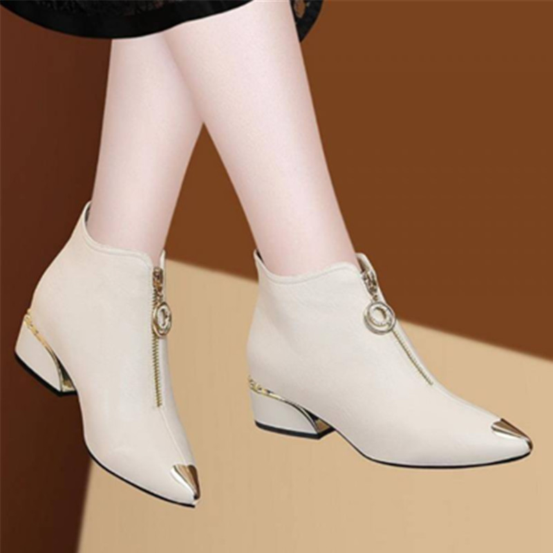 2023 New Summer Ladies Girls Youth College High Heels Increased Genuine Leather Casual Shoes Black White Casual Shoes