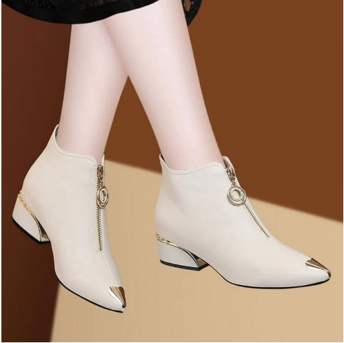 2023 New Summer Ladies Girls Youth College High Heels Increased Genuine Leather Casual Shoes Black White Casual Shoes