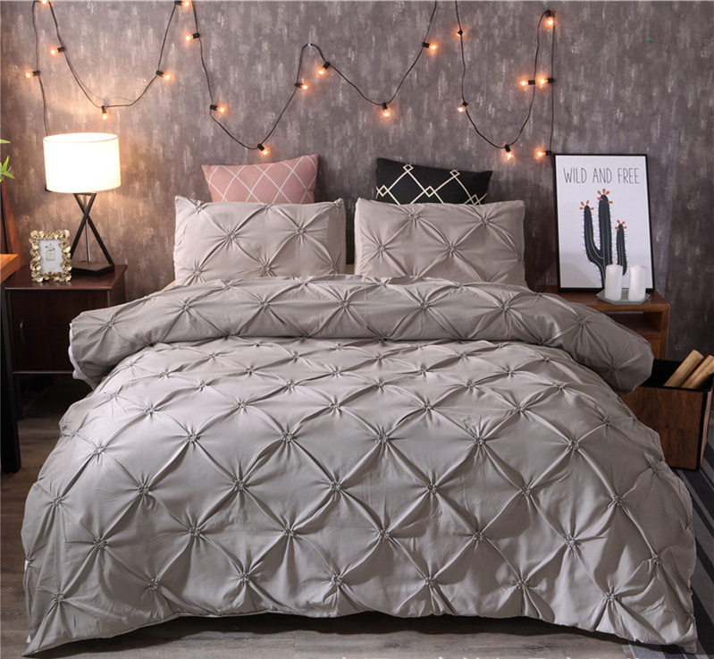 Amazon Hot Selling Home Textiles Plain Solid Color Duvet Cover Bedding colchas/cubrecam edredon