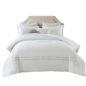 Hotel linen four-piece set 60 cotton pillowcases white satin fabric homestays bedding set luxury comforter bedding set