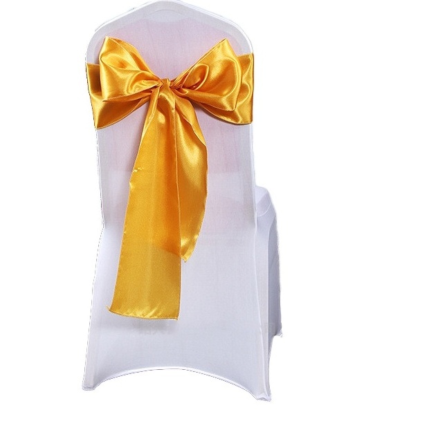 Factory direct colorful cheap satin chair sashes for wedding christmas chair sash