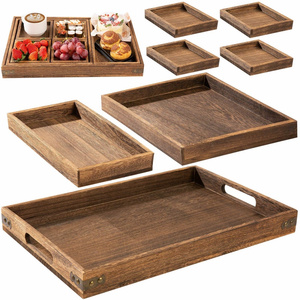 Acacia Wood Valet Tray for Men Wood Tray With Handles