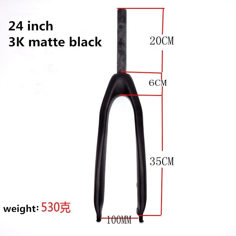 Wholesale 20/ 24 inch Carbon Fiber Bike Front Fork Rigid Fork for Disc Brake System