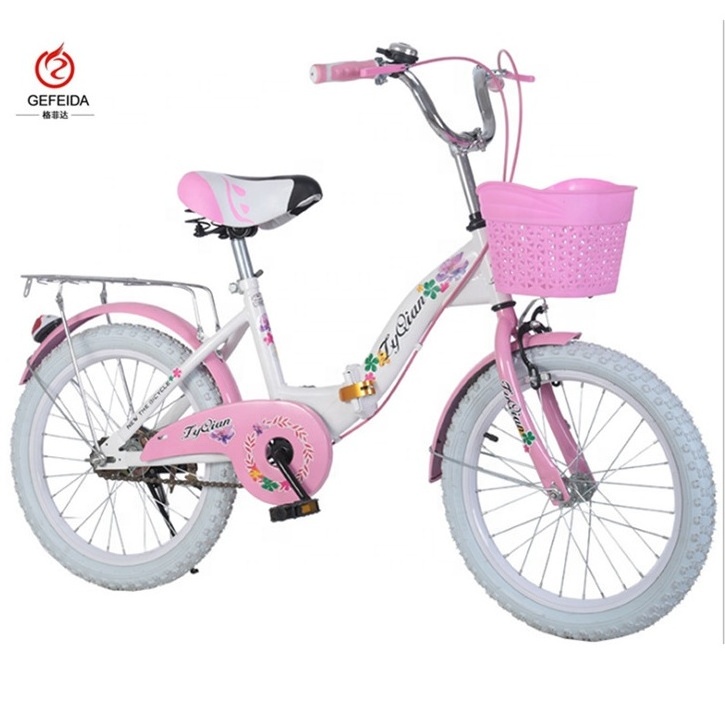 New 12 14 16 18 20 Inch Children's Bicycle For Baby Girls Boys With Basket Training Wheels Ride On Bike For Kids 5-8 Years Old