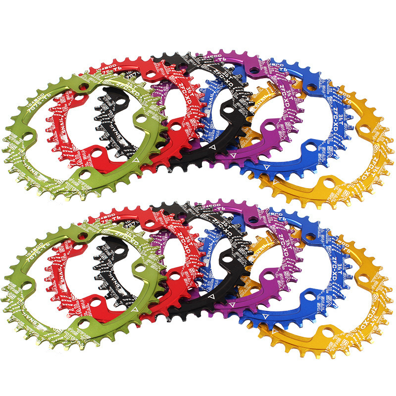 Snail 104BCD Round Narrow Wide Chainring Mountain Bike Single Speed Crankset Tooth Plate Parts 104 BCD 32t 34t 36t 38t 40t 42t