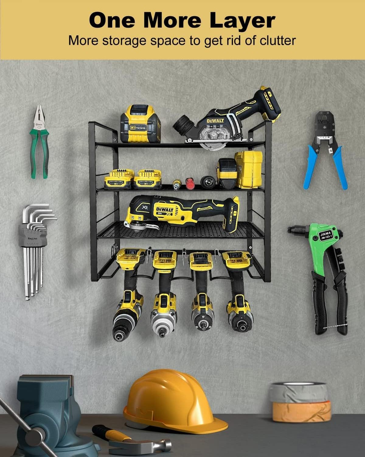 Drill Holder Wall Mount Heavy Duty Garage Tool Organizer Suitable Tool Rack for  Workshop Rack Power Tool Organizer,