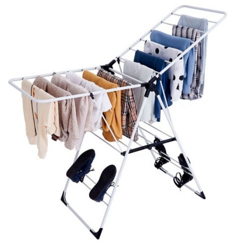 Clothes hanger floor collapsible balcony stainless steel clothes hanger household baby clothes hanger