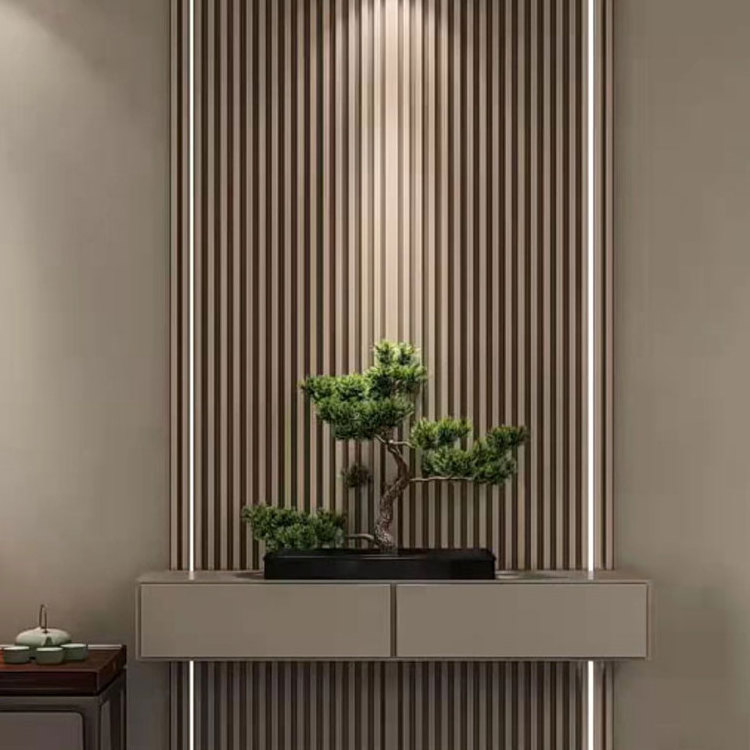 Fashionable Style Half Covered Wpc Interior Fluted Wall Panels Wood Plastic Material Pvc Louver Panel For Office