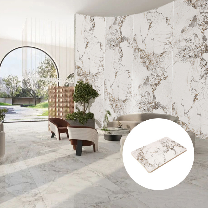 Modern Style Luxury Indoor Wall Decorative Flexible Alternative Accent Marble Sheet Uv Wall Panel For Living Room