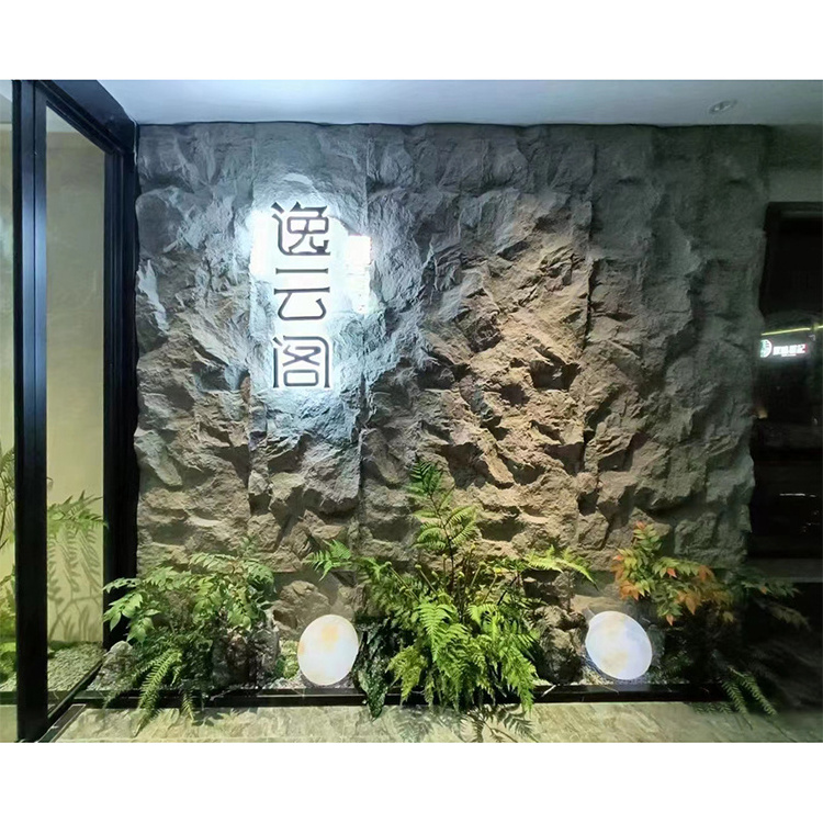 Hot Sale 3d Texture Stone For Exterior Artistic Pu Stone Cladding Faux ...