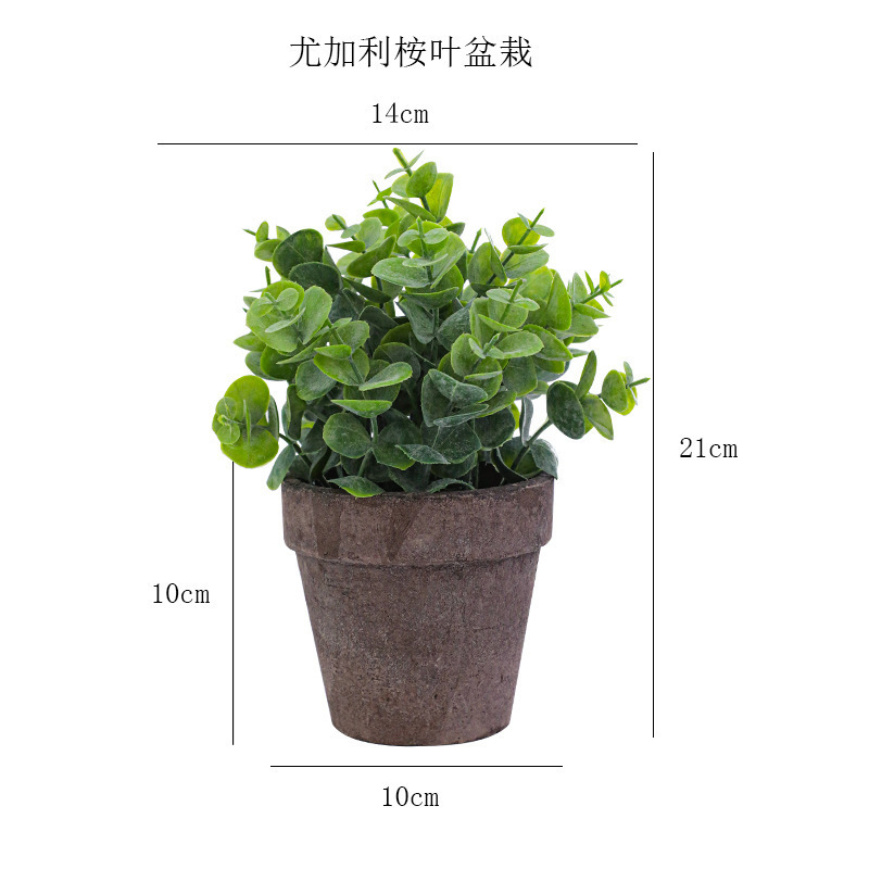 GM Small Fake Plants Eucalyptus Potted Artificial Plants for Shelf Desk Home Bathroom Farmhouse Room Coffee Table Decor