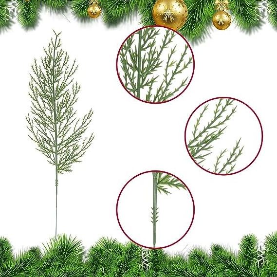 GM Artificial Pine Leaves Branches Fake Greenery Pine Sprigs Faux Picks for DIY Garland Wreath Christmas Decoration