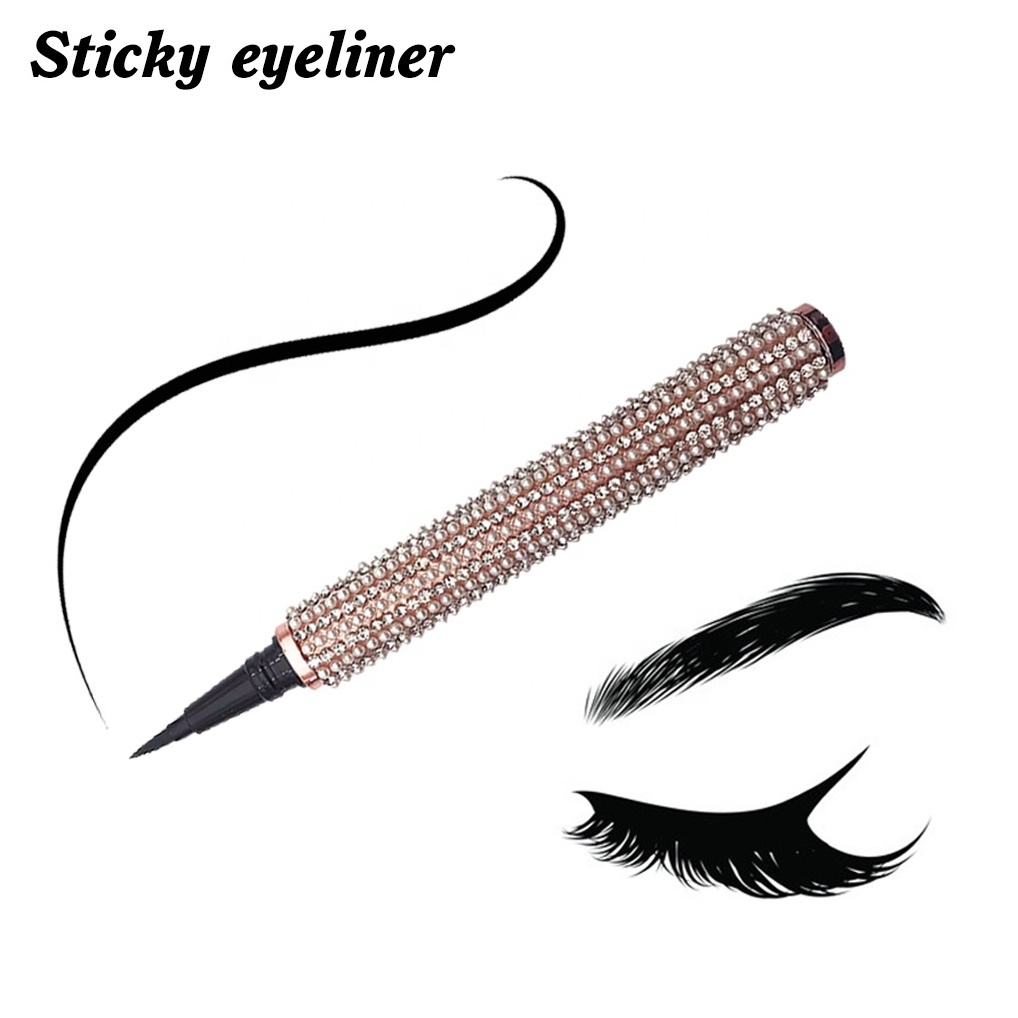 The best selling cosmetics diamond pen waterproof eyeliner glue pen adhesive eye liner with own logo