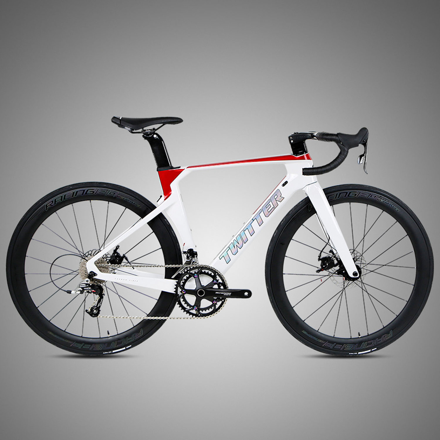 Twitter road bike 700c 50mm carbon wheels thru axle disc brake 24 speed carbon frame road bike