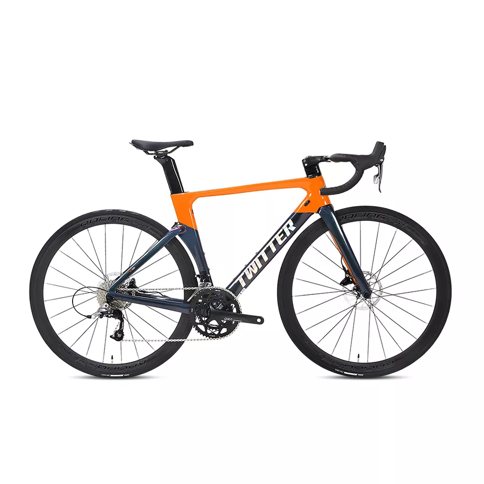 Twitter AURORA Disc road bicycle superlight 22Speed racing carbon road bike with disk brake and Integrated Handlebar