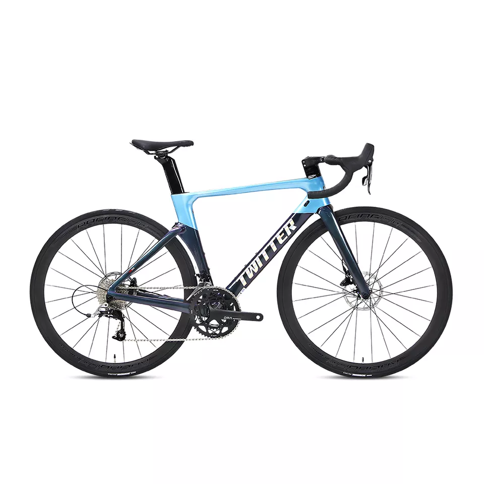 Twitter AURORA Disc road bicycle superlight 22Speed racing carbon road bike with disk brake and Integrated Handlebar