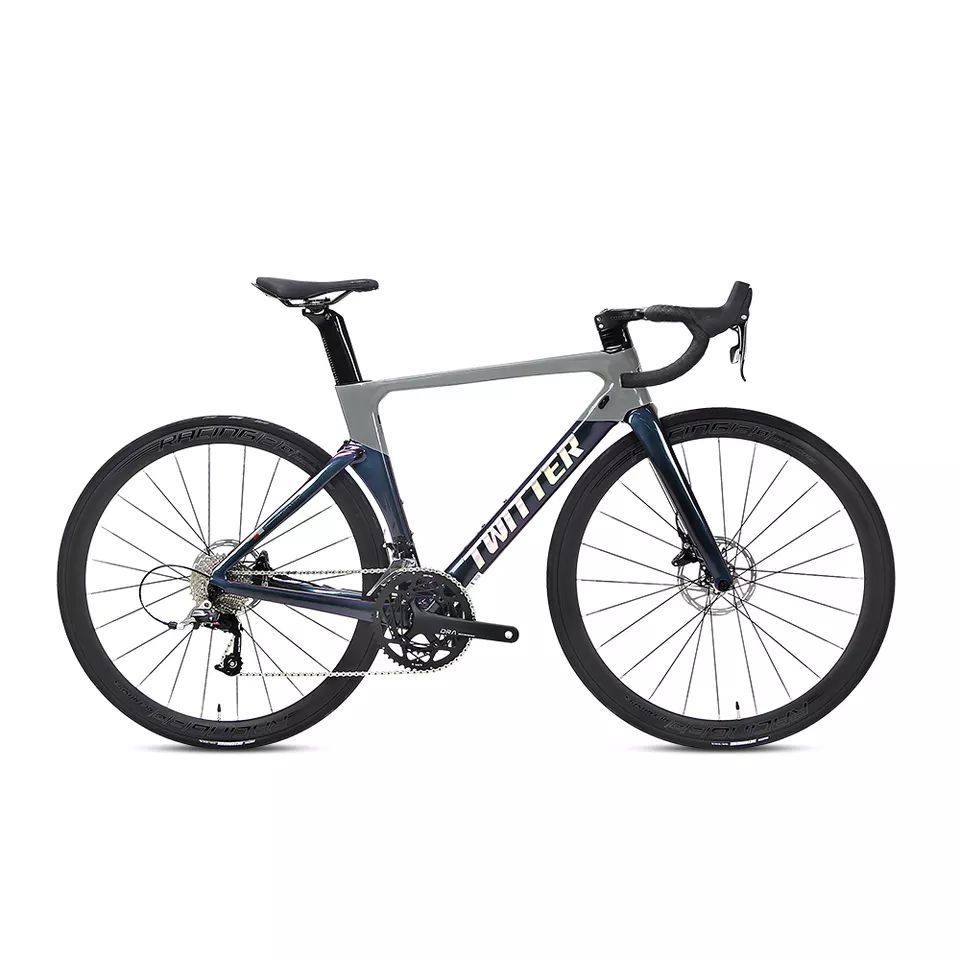 Twitter AURORA Disc road bicycle superlight 22Speed racing carbon road bike with disk brake and Integrated Handlebar