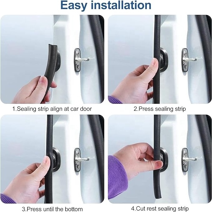 Car Door U-Shaped Automotive Weather Stripping Rubber Seal with Metal Clips Universal Car Edge Guards Fits Car Truck Boat RV