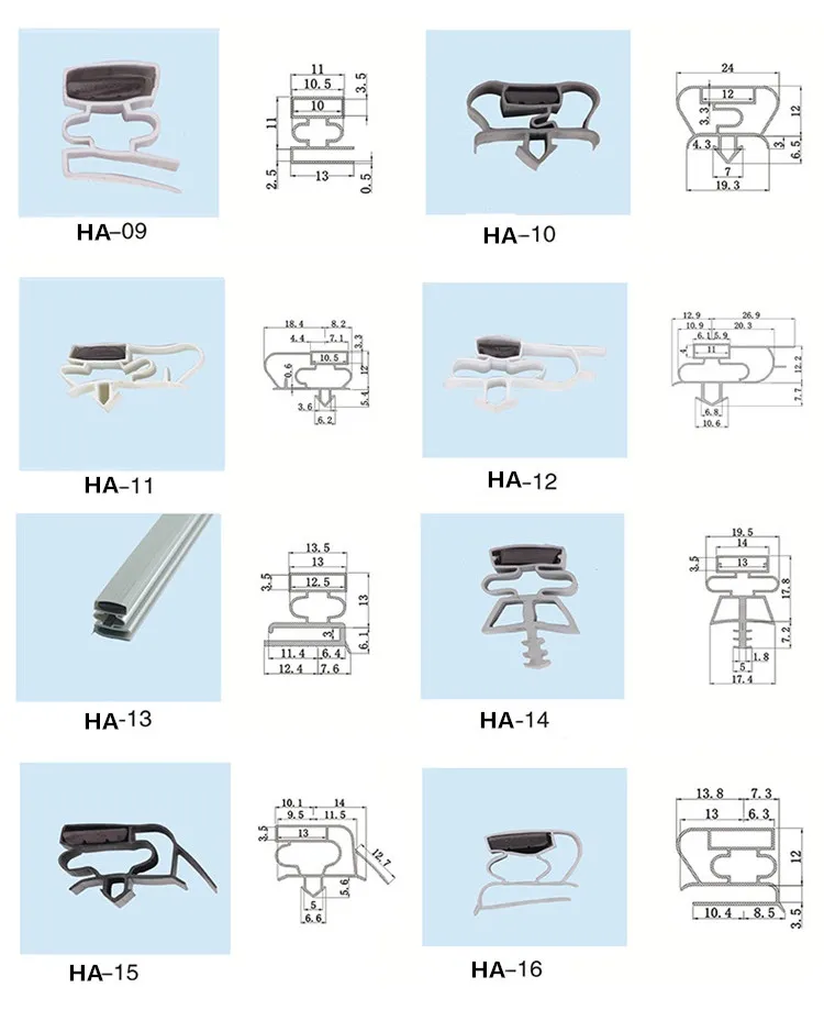 Manufacturer custom Magnetic refrigerator door rubber seal gasket in multiple shape and fridge strip size