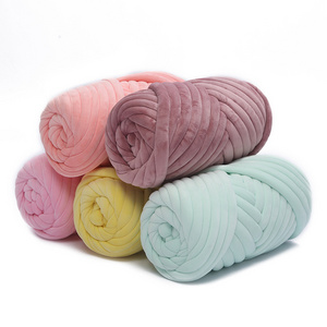 3cm Thick Velvet Tube Yarn Arm Knitting Chunky Yarn Machine washable Big Yarn