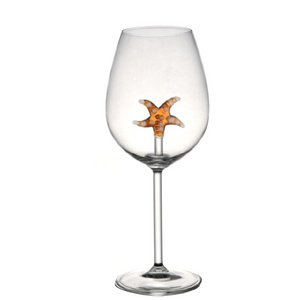 Wholesale 640ml starfish pattern clear Lead Free red Wine Glass goblet