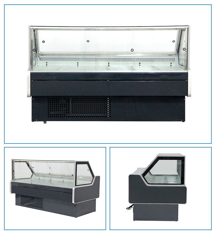 Custom Stainless Steel Chicken Frozen Food Meat Display Freezer for Supermarket