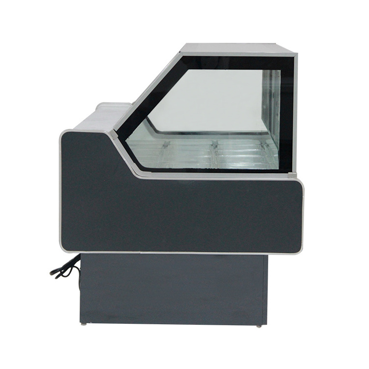 Custom Stainless Steel Chicken Frozen Food Meat Display Freezer for Supermarket