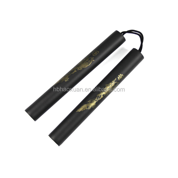 Hot sale nunchaku martial arts equipment kung fu nunchaku yellow black with sponge handle nunchuku nunchakus