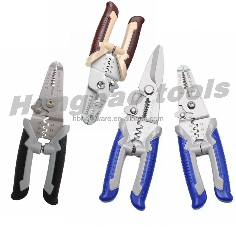 Stainless Steel Multi Functional Wire Stripping Pliers Cutter Crimping Pliers Peeler Scissors Cable Tools Strip Crimping Pliers