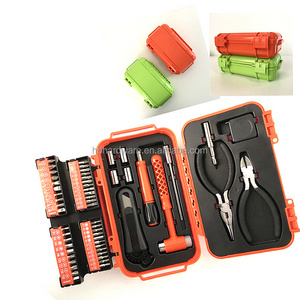 56 Piece Gift Promotional Travel Case Box Precision Screwdriver Hammer Knife Pliers Suitcase Boot Tools Set Basic Mini Tool Kit