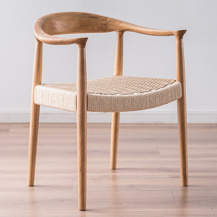 solid wood wishbone dining chair restaurant solid ash wood president chair with braided rope sea