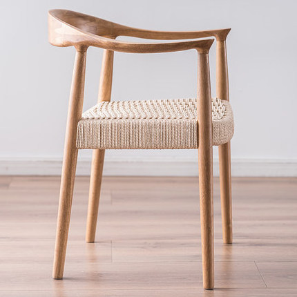 solid wood wishbone dining chair restaurant solid ash wood president chair with braided rope sea