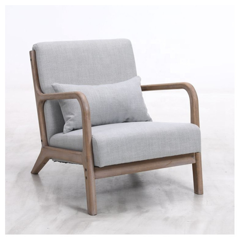 Modern Simple Design Natural Oak Wooden Lounge Chairs Relaxing Chair Modern Indoor comfortable wooden frame armchair