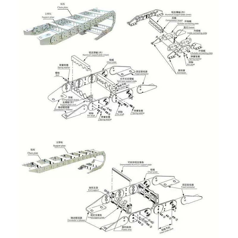 Similar Protection Cable Carrier Drag Chain Tray and Cable Wire Track Towline Drag Chain Cable Black 50 New Product 2020