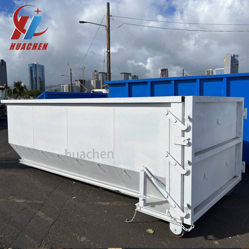 Construction waste collection Hook lift container disposable dump truck body customized roll off dumpster garbage bin