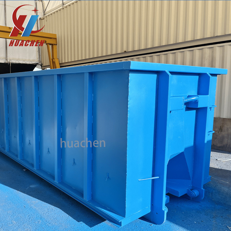 Construction waste collection Hook lift container disposable dump truck body customized roll off dumpster garbage bin